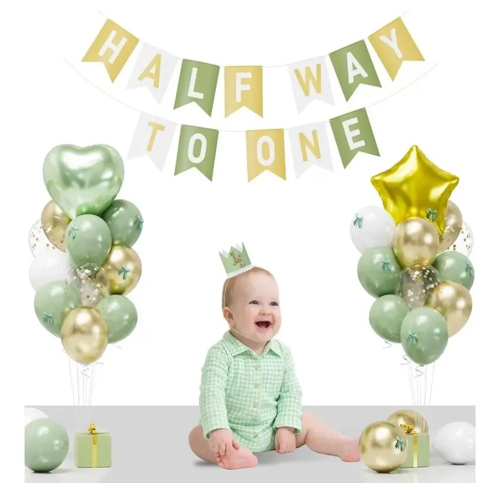 1/2 Birthday Girl Hat Baby Party Cone Hats Crown Outfit Decoration Lace & Bow